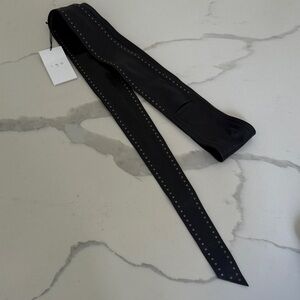 IRO Black Studded Leather Belt Bag Strap